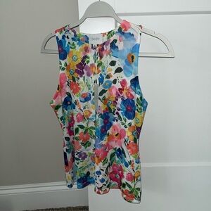 Johnny Was Jade Floral Mesh Tank Top